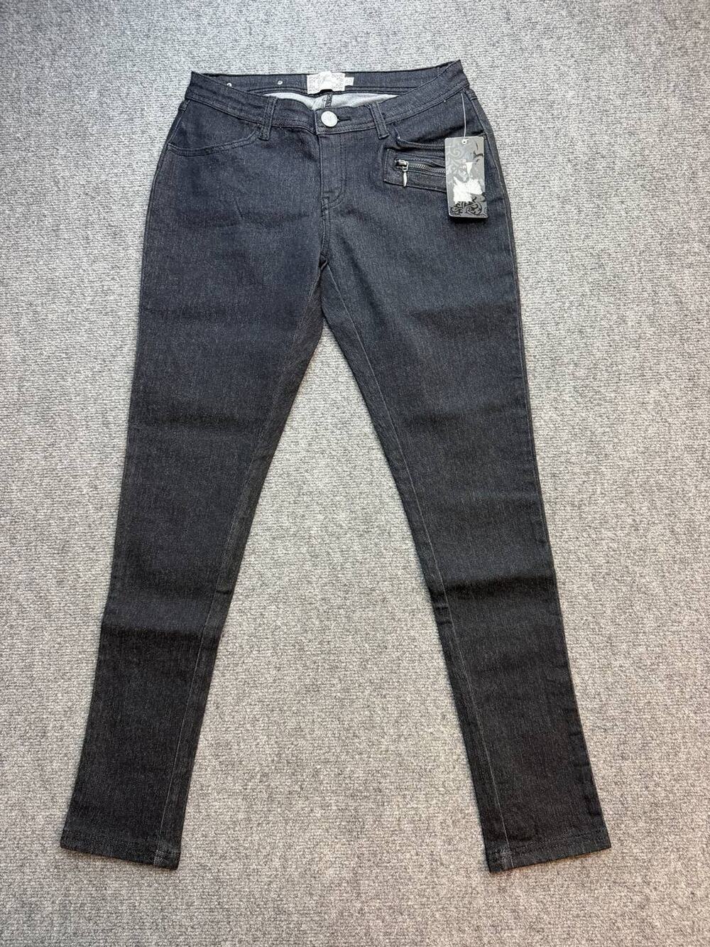 Y2K Sean John Women’s Size 29 Black Stretch Straight Leg Jeans Zipper Pocket NWT